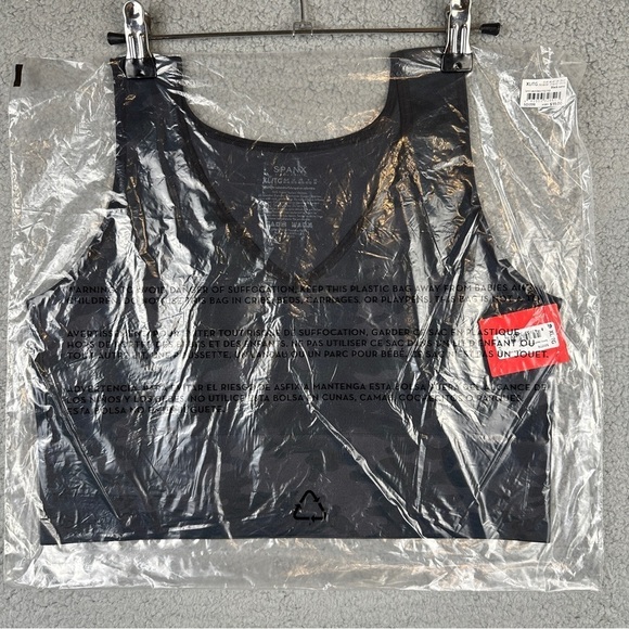 SPANX Women's Crop Top and Biker Short Set Black Camo XL Lamn Active Seamless - Picture 7 of 8